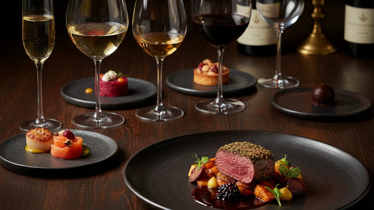 Vinos y platos de Somm